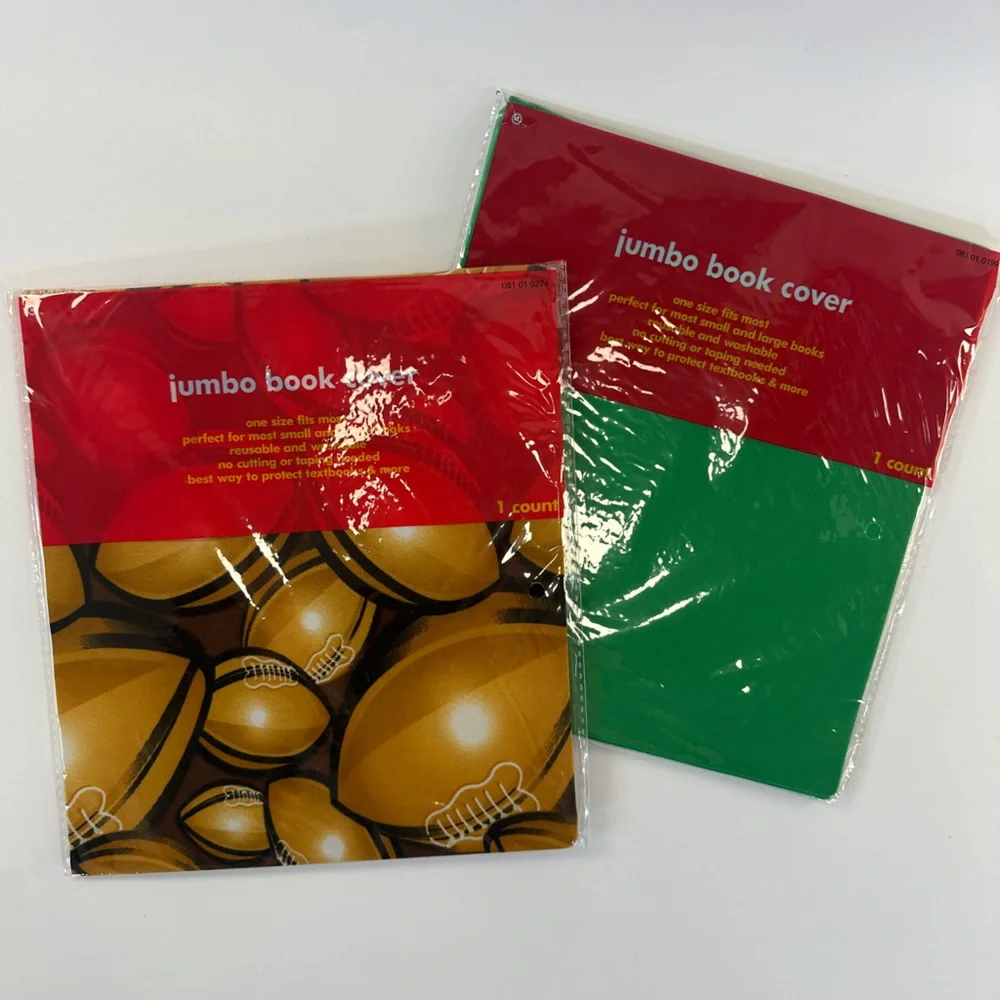Y2K Set of 2 Stretchy Reusable Jumbo Book Covers Football‎ 2006